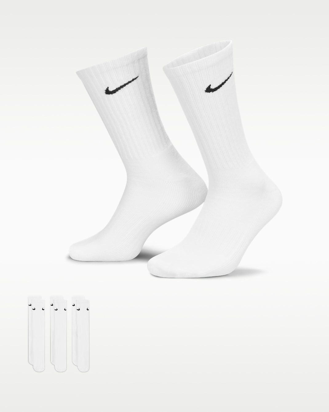 Nike Cushioned Crew trainingssokken (3 paar) - Wit/Zwart