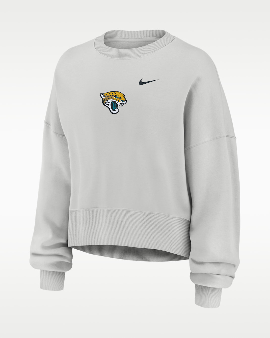 Sudadera de cuello redondo sin cierre Nike de la NFL oversized para mujer Jacksonville Jaguars Primetime Phoenix - Gris
