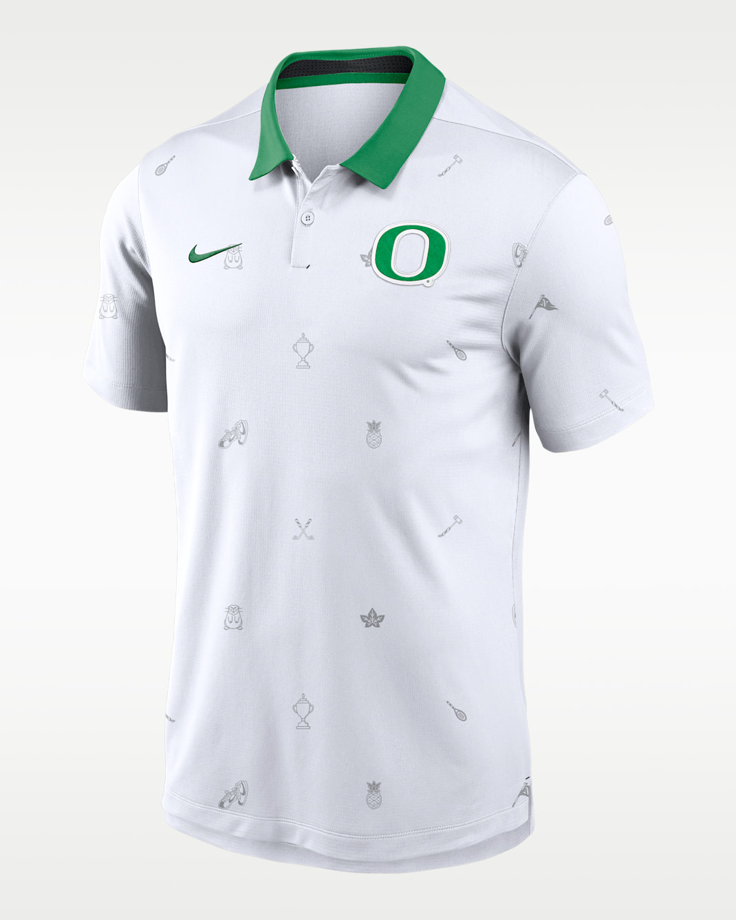 Oregon Vapor Pattern Men's Nike Dri-FIT College Polo - White