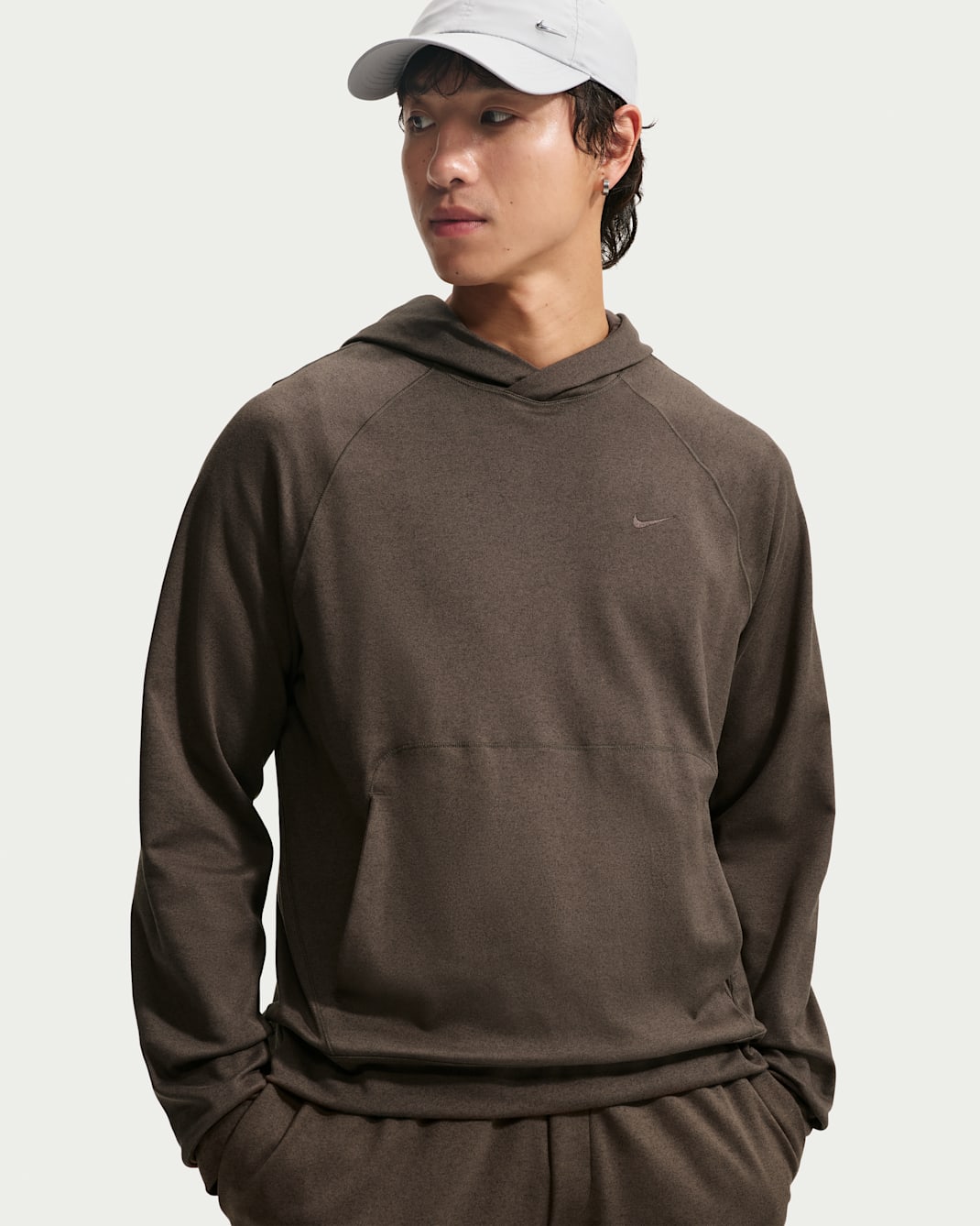 Nike Primary NanoKnit Men's Dri-FIT UV Protection Pullover Performance Hoodie - Baroque Brown/Tar/Heather/Baroque Brown