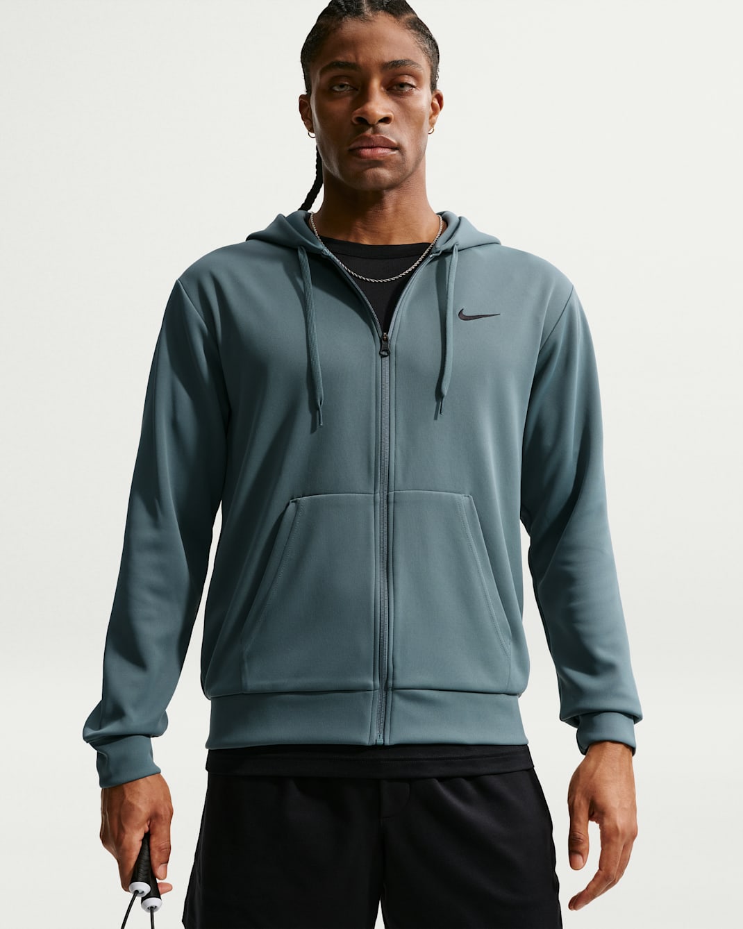 Sudadera con gorro de tejido Fleece Dri-FIT UV de cierre completo para hombre Nike Hyverse - Pizarra mineral/Pizarra mineral/Negro
