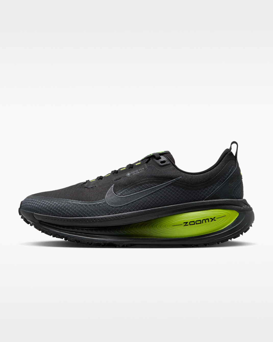 나이키 보메로 18 GORE-TEX 남성 생활 방수 로드 러닝화, 반사 디자인 포인트 - 앤트러사이트/레몬 베넘/블랙