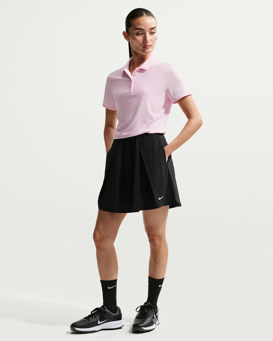 Nike Golf Club Women's Dri-FIT Flouncy Golf Skirt - Black/Sail