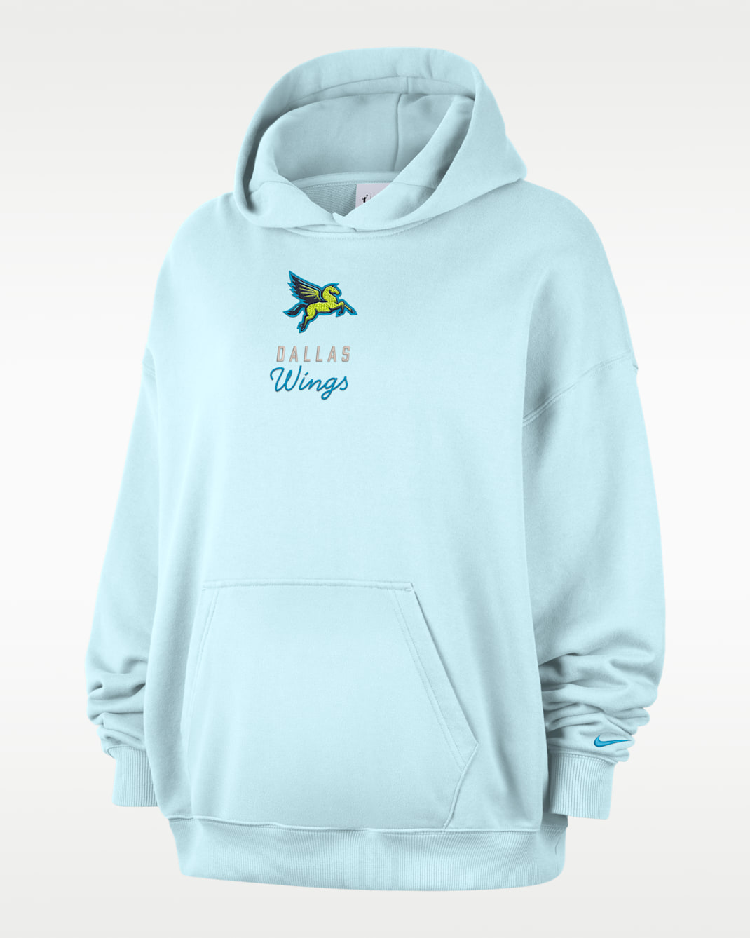 Dallas Wings Women's Nike French Terry Oversized Pullover Hoodie - Glacier Blue/Light Current Blue