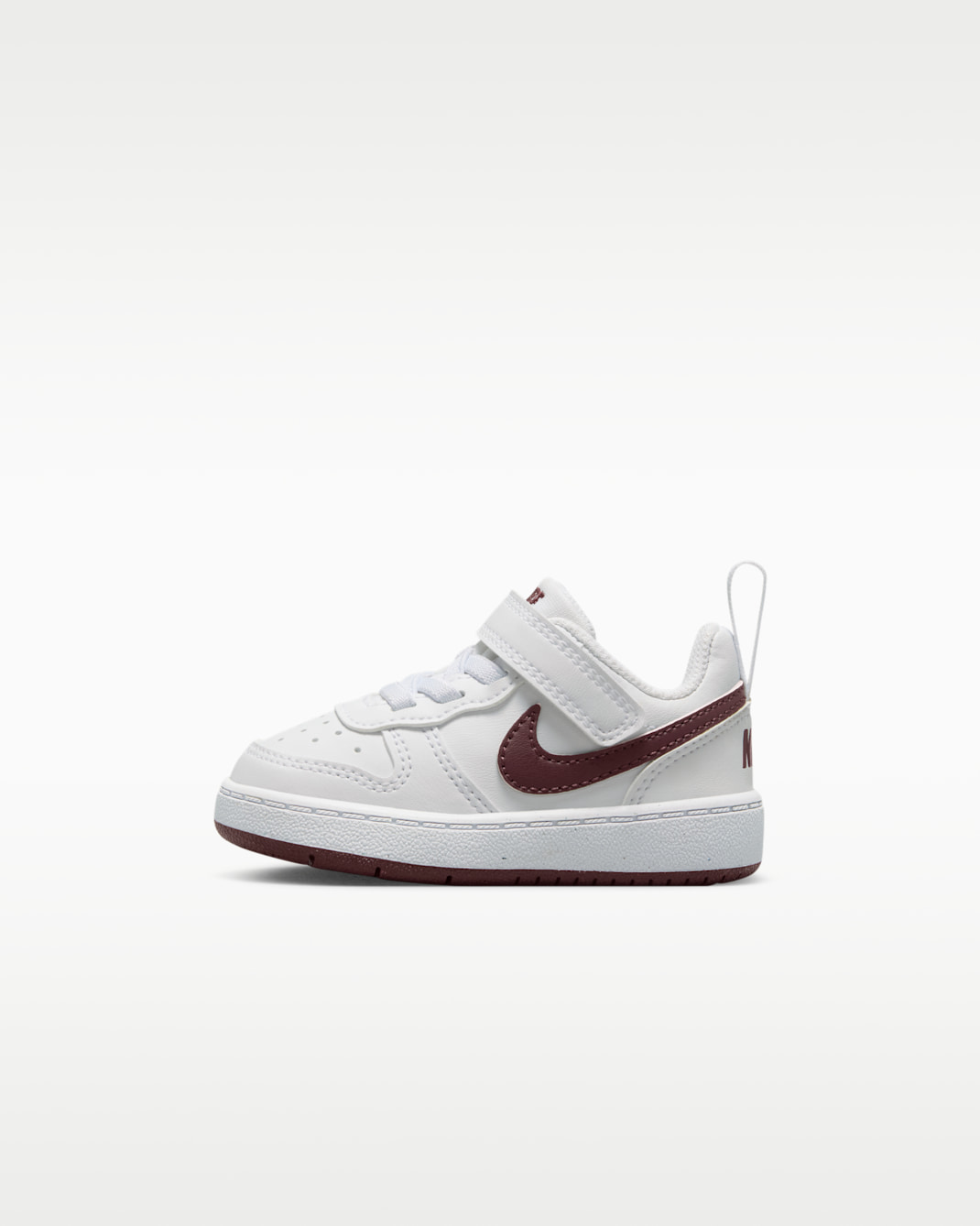 Nike Court Borough 低筒 Recraft 嬰幼兒鞋款 - 白色/Burgundy Crush