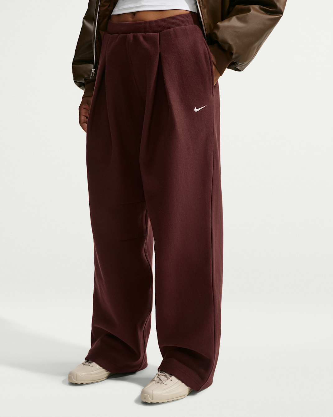 Nike Studio Fleece Heavyweight Women's Oversized Pleated High-Rise Open-Hem Pants