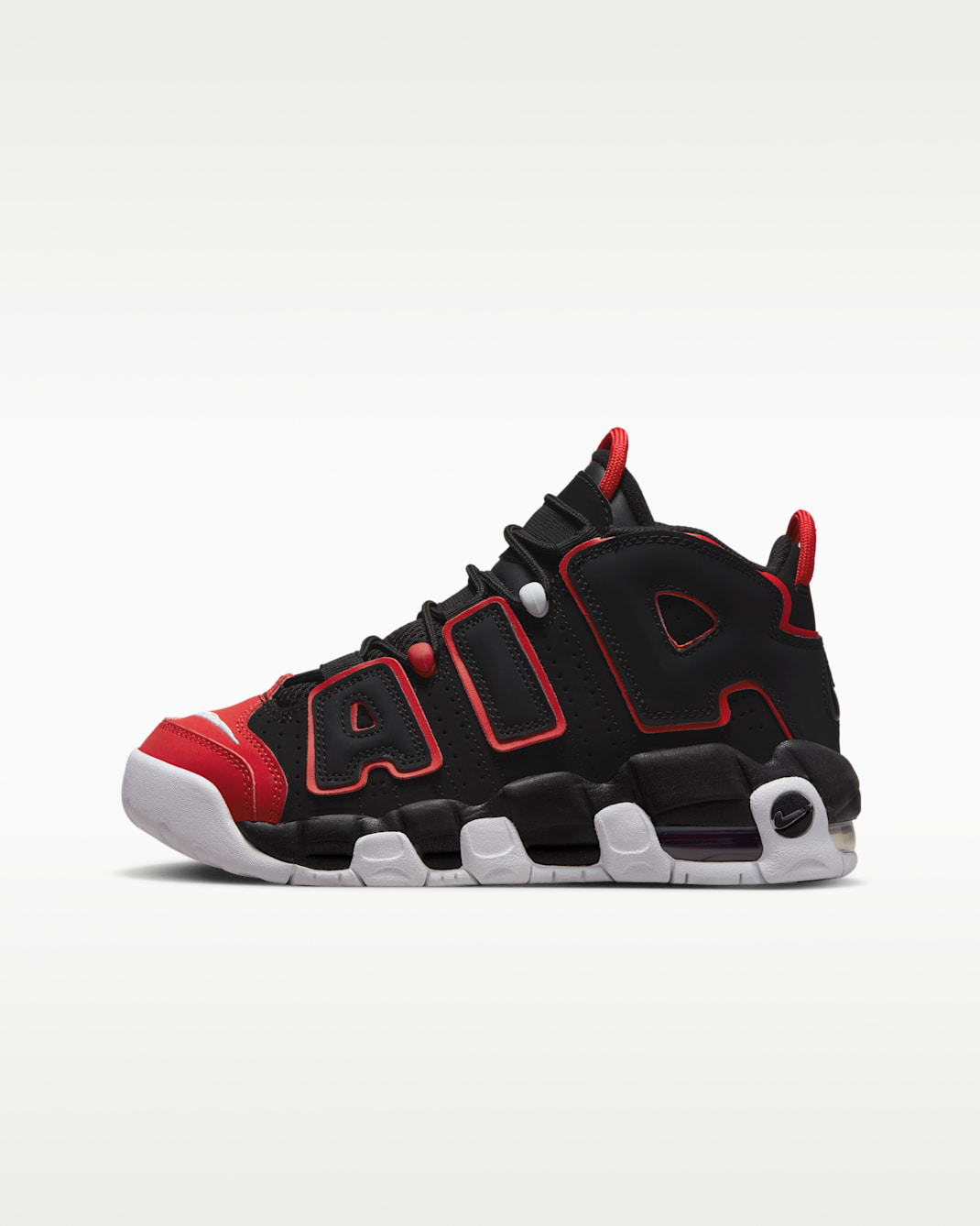 Calzado para niños grandes Nike Air More Uptempo - Negro/Rojo universitario/Blanco