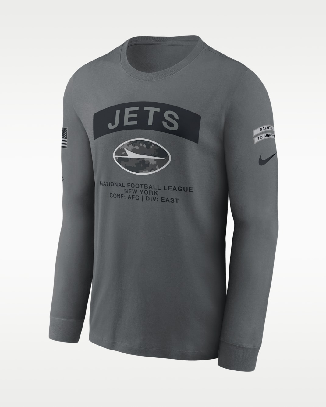 New York Jets Salute to Service Men's Nike NFL Long-Sleeve T-Shirt - Grey