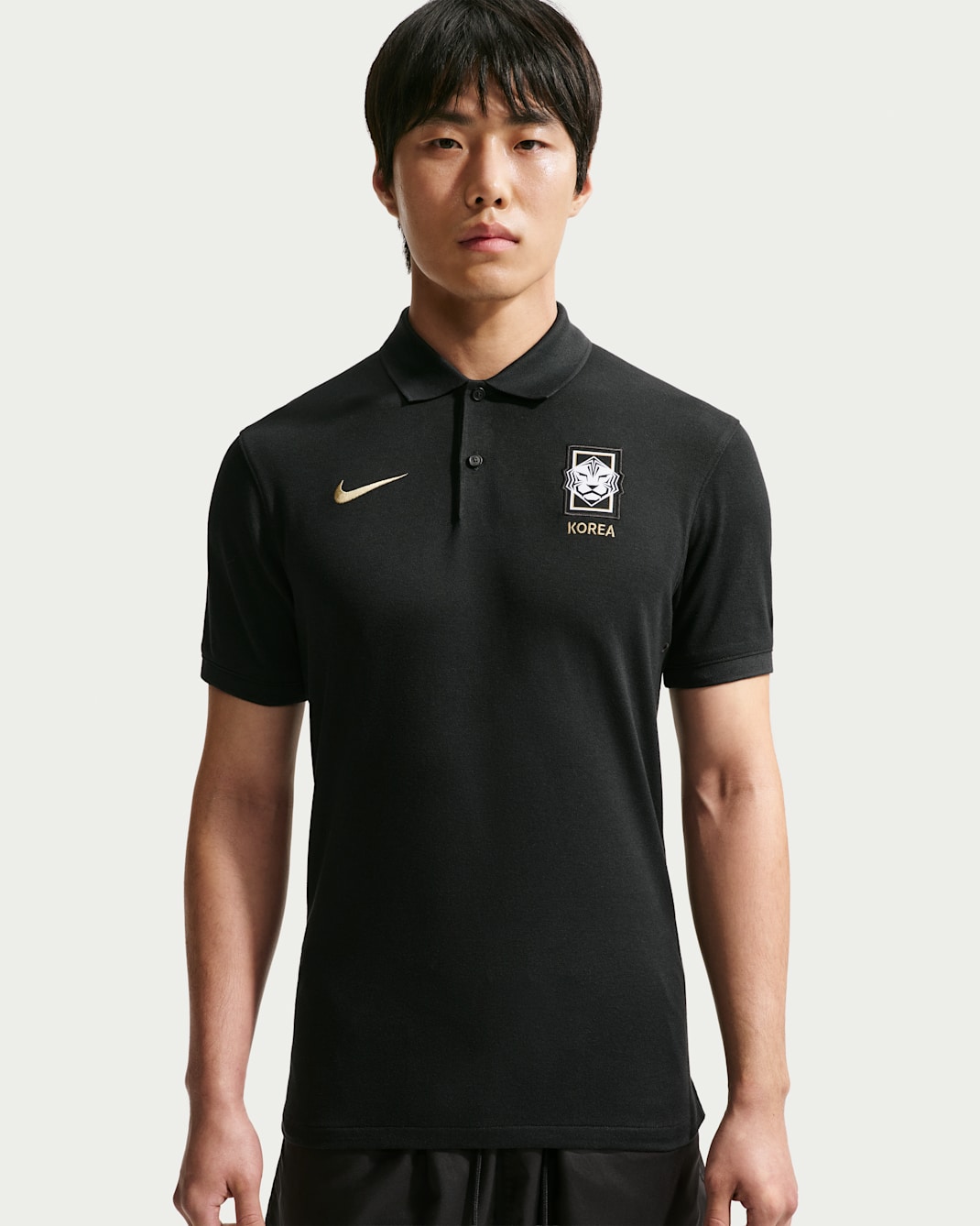 대한민국 더 나이키 폴로 남성 나이키 드라이 핏 축구 폴로 - 블랙/클럽 골드