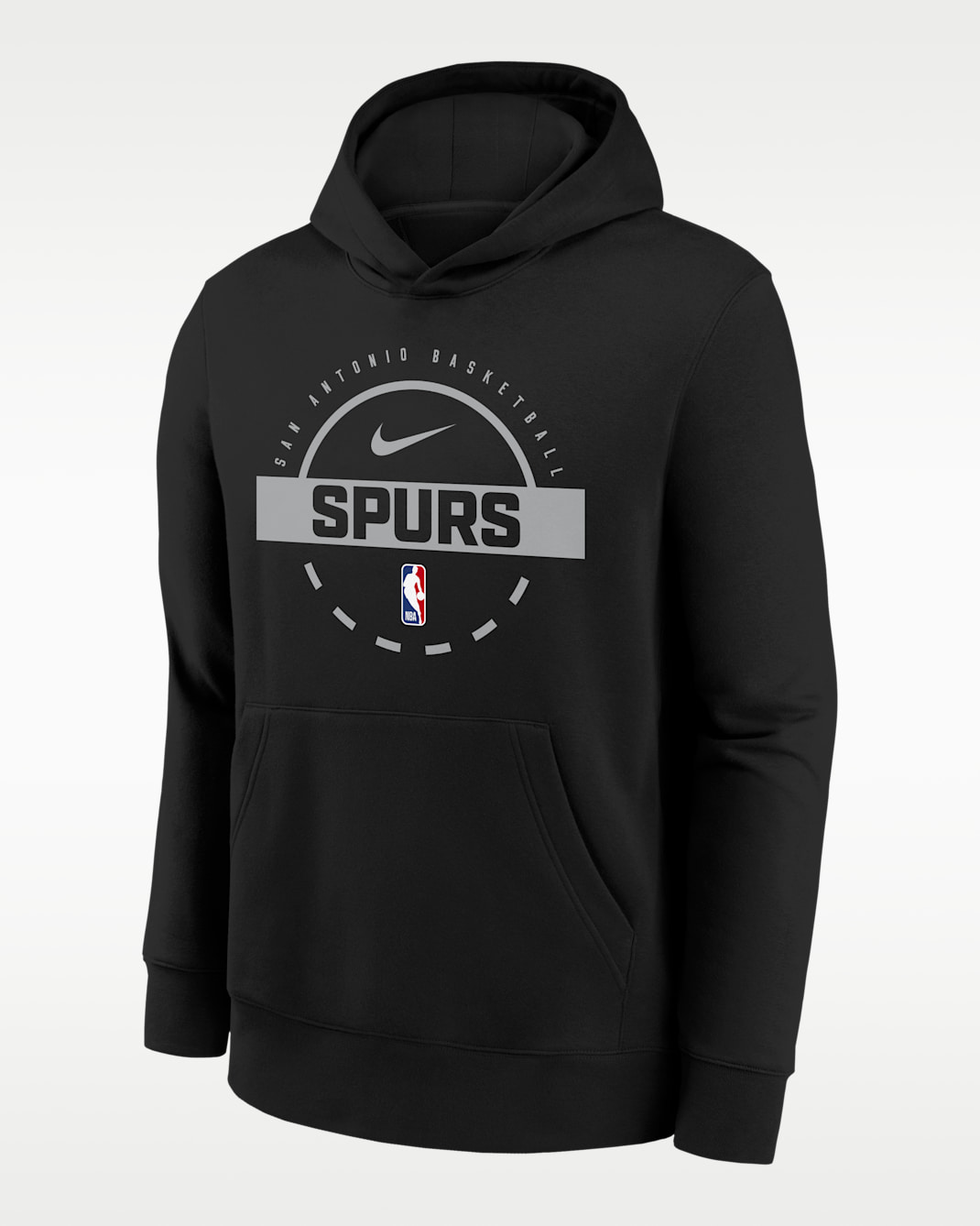 San Antonio Spurs Club Nike NBA-Trainingspullover mit Kapuze für Kinder - Schwarz