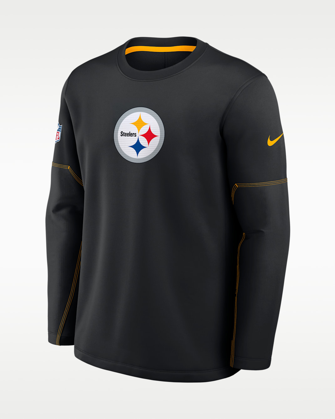 Playera de manga larga Nike Therma-FIT de la NFL para hombre Pittsburgh Steelers Sideline Coaches - Negro