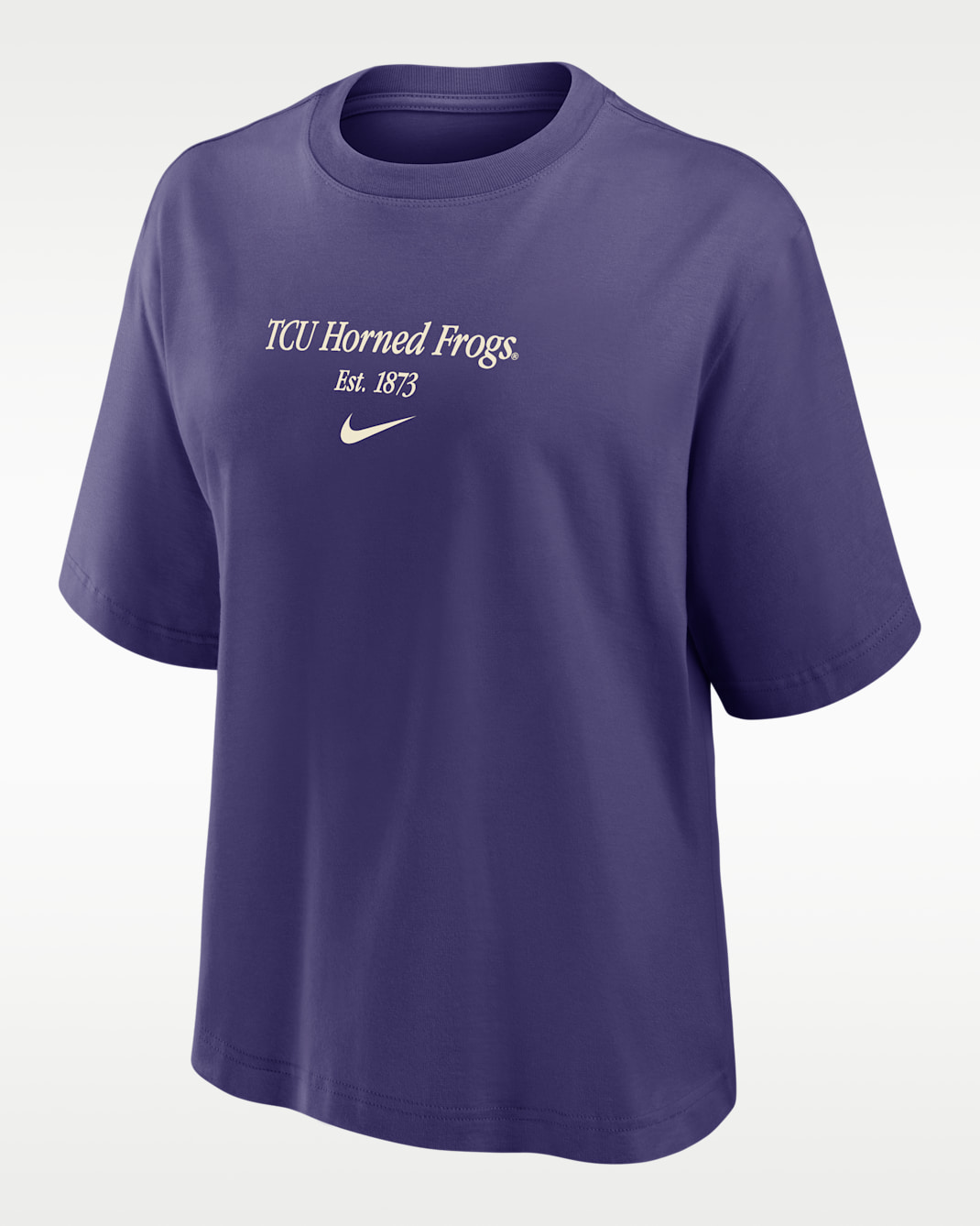 Playera universitaria de corte cuadrado Nike para mujer TCU Authentics - Orquídea nuevo