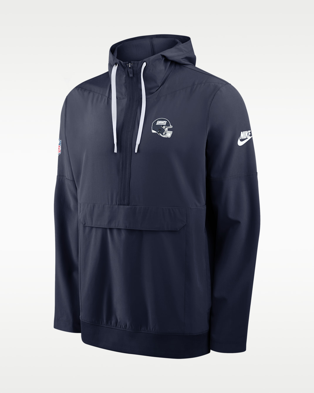 Chamarra Nike de la NFL de medio cierre con gorro para hombre New York Giants Alt Anorak - Azul marino