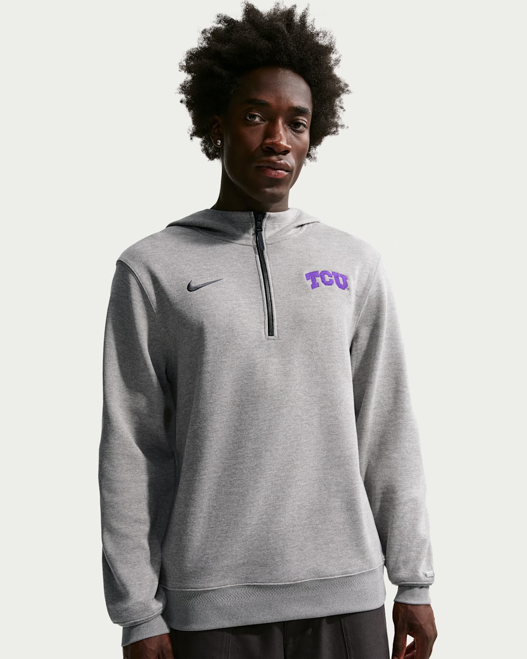 TCU Horned Flogs Nike NCAA Men's Basketball Coaches' Pullover Hoodie - Medium Grey