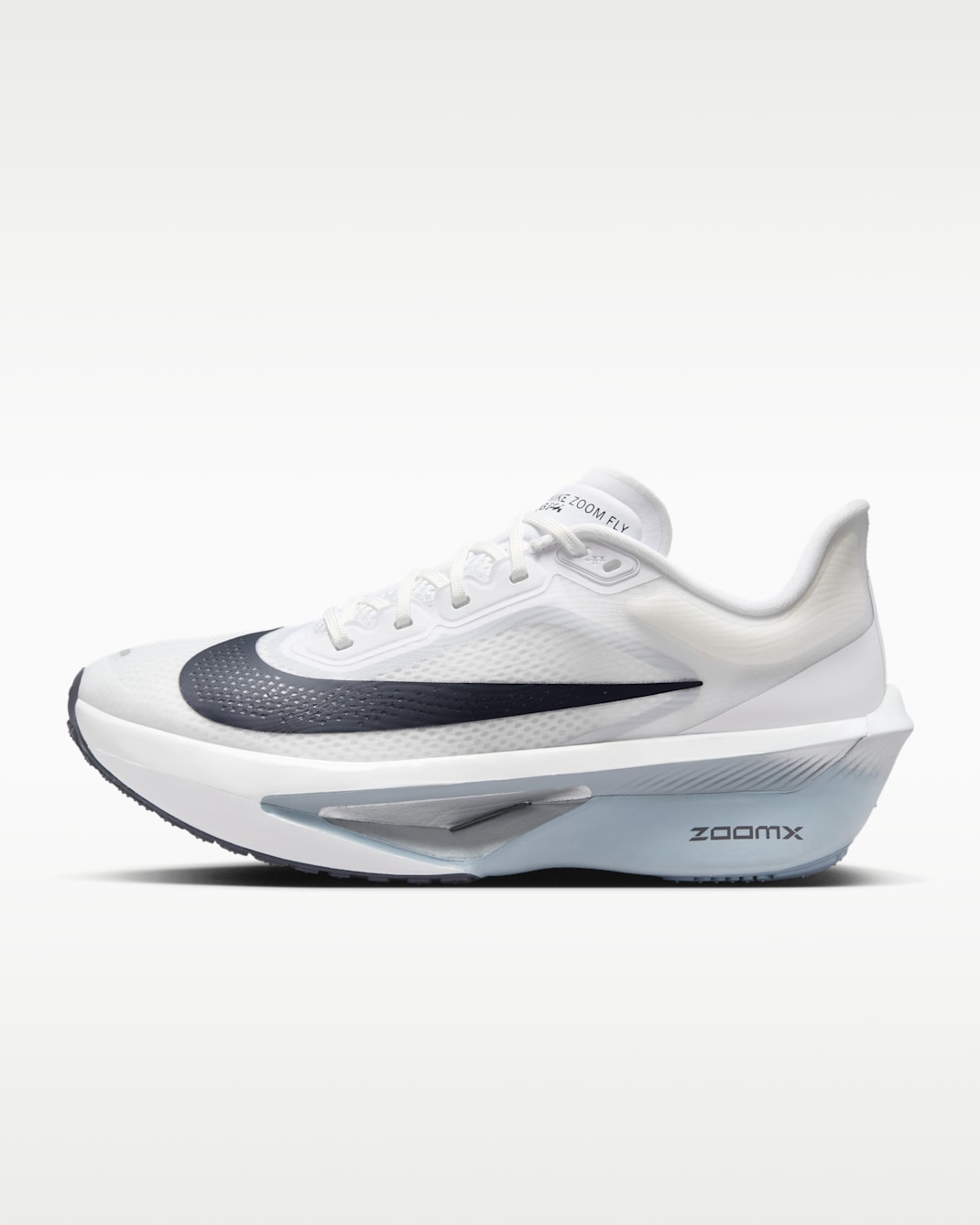 Nike Zoom Fly 6 Women's Road Racing Shoes - White/Pure Platinum/Obsidian Mist/Gridiron