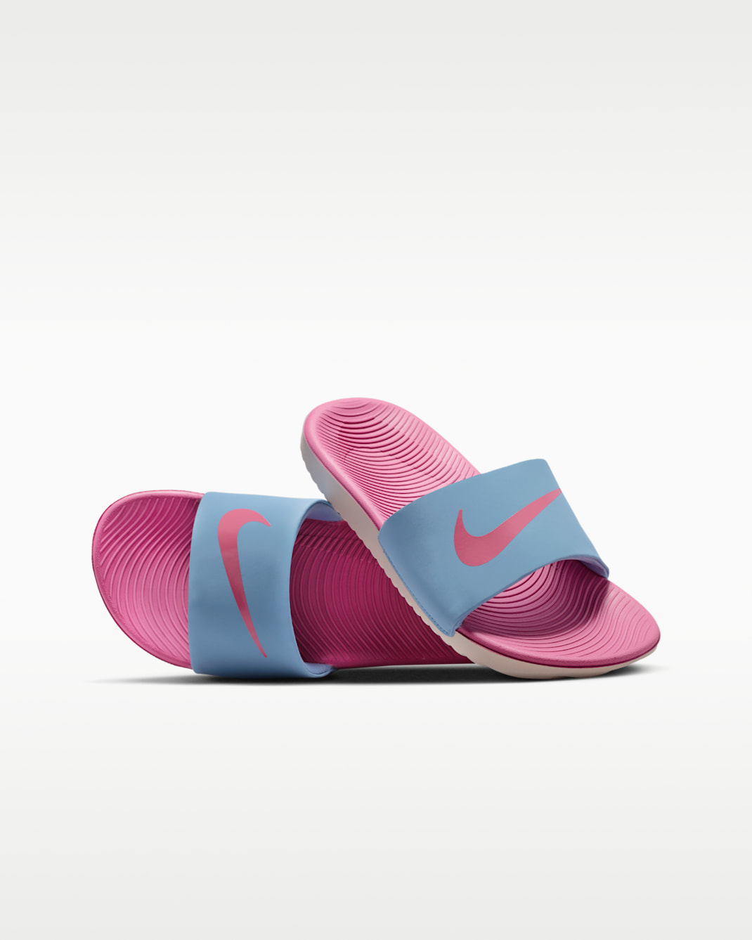 Nike Kawa Younger/Older Kids' Slides - Work Blue/Chalk/Peony