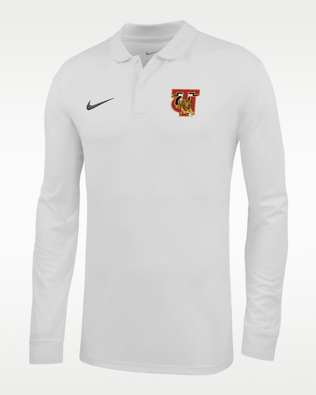 Nike College (Tuskegee University) Men's Dri-FIT Long-Sleeve Polo - White