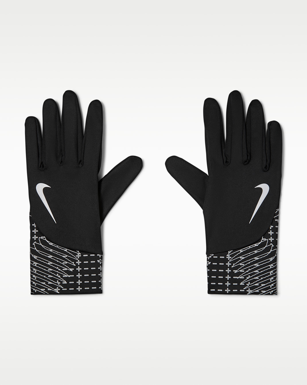 Guantes Therma-FIT ligeros para hombre Nike Pacer - Negro/Plata