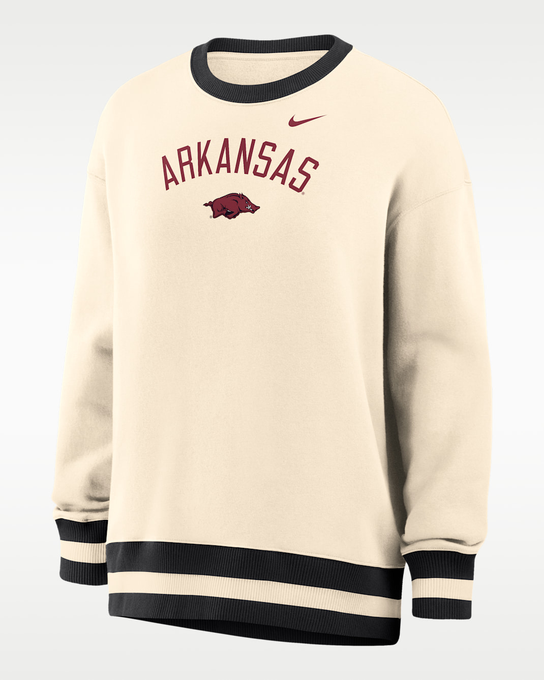 Nike Phoenix (Arkansas) Women's Oversized Crew-Neck Sweatshirt - Natural/Black