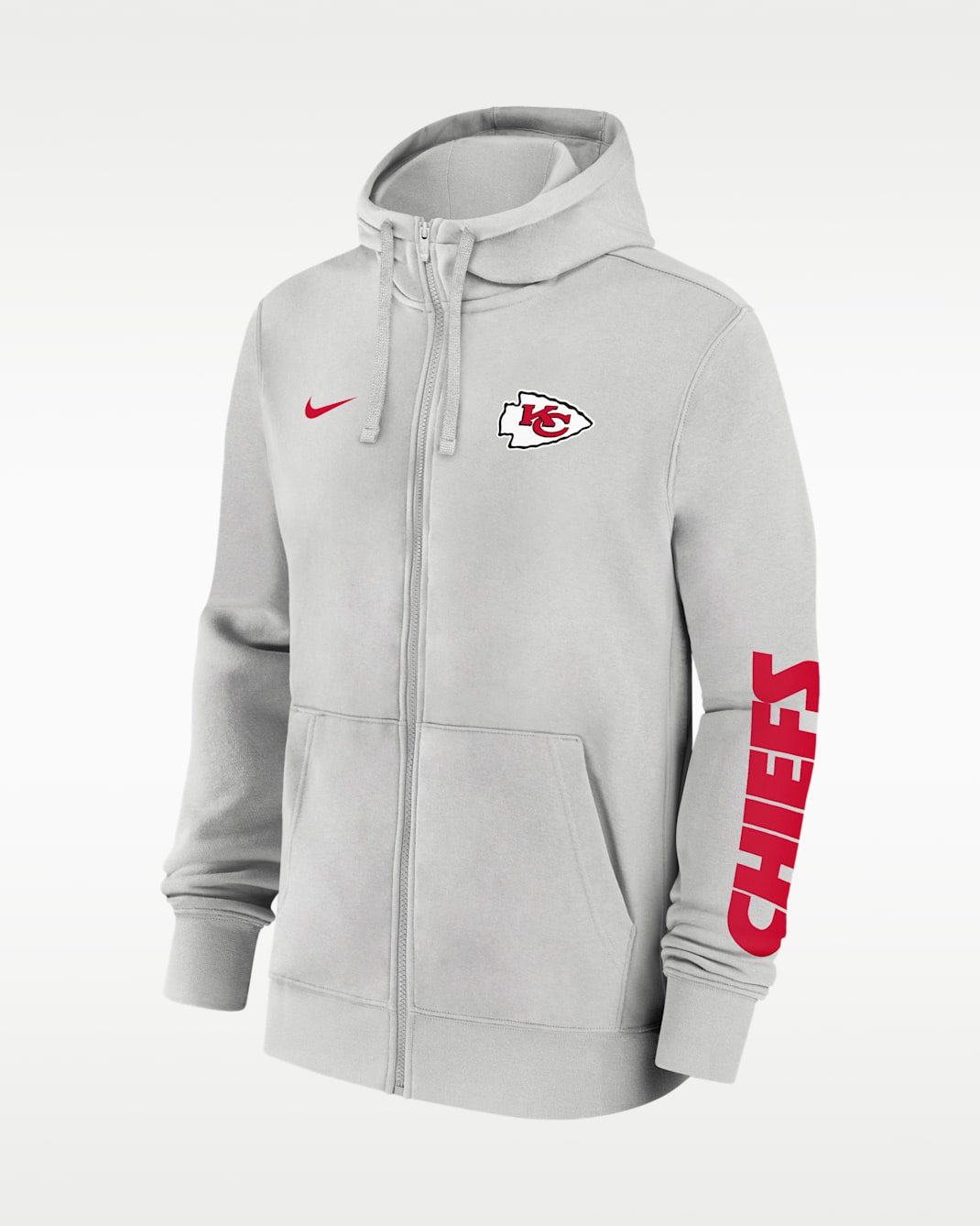 Kansas City Chiefs Club Men's Nike NFL Full-Zip Hoodie - Grey
