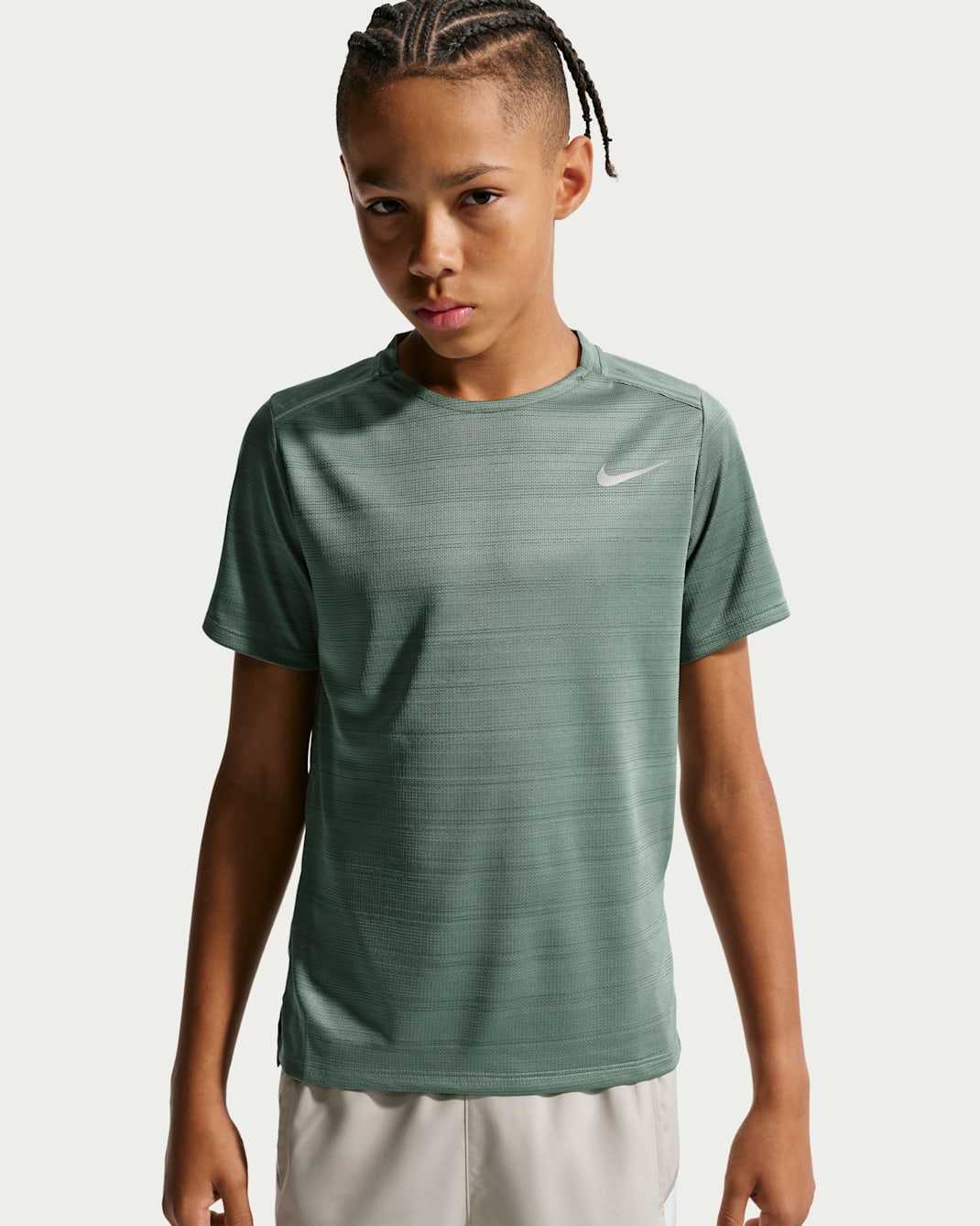 Nike Miler Older Kids' (Boys') Short-Sleeve Top - Clay Green
