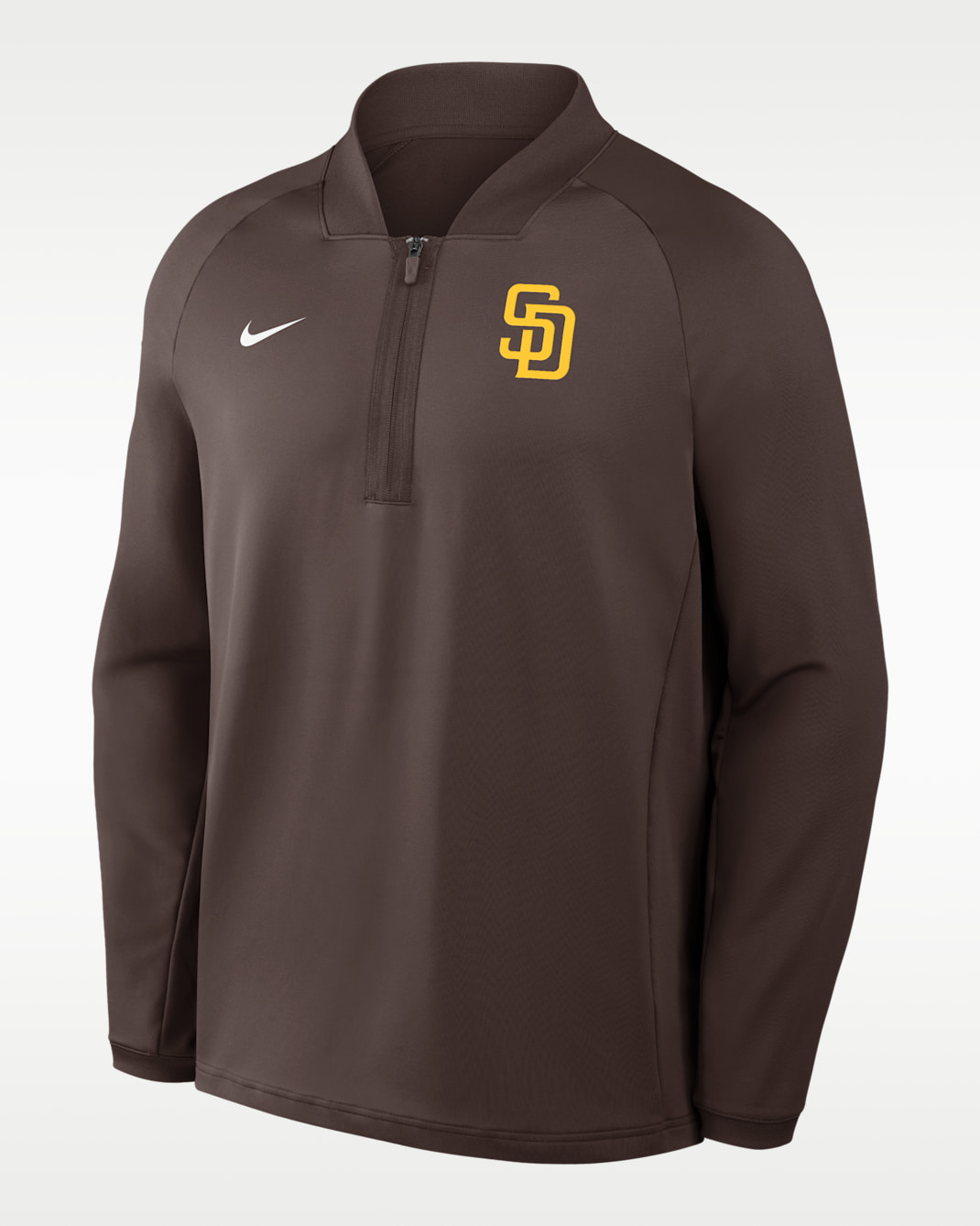 San Diego Padres Authentic Collection Men's Nike Dri-FIT MLB 1/2-Zip Long-Sleeve Top - Brown