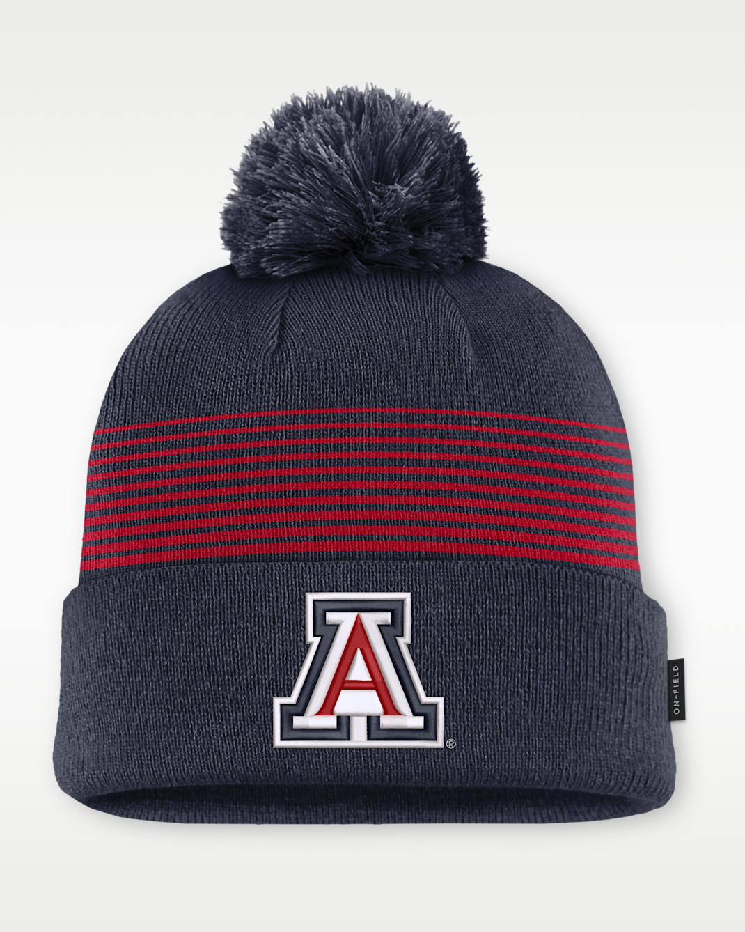 Arizona Sideline Peak Men's Nike College Cuffed Pom Beanie - College Navy/University Red