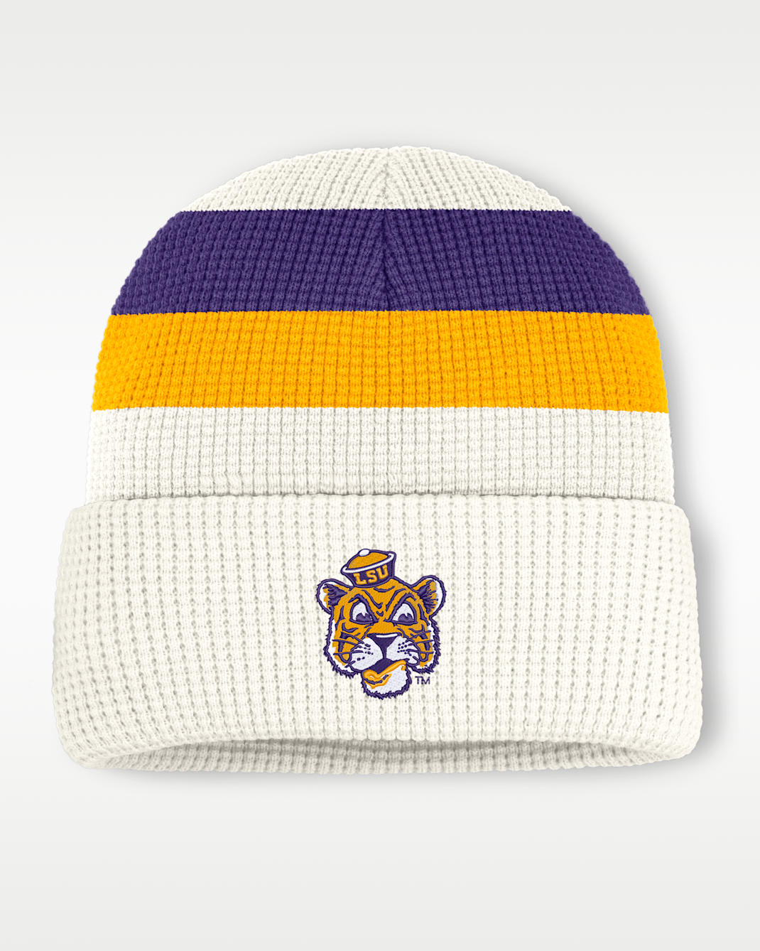 LSU Men's Nike College Cuffed Beanie - White