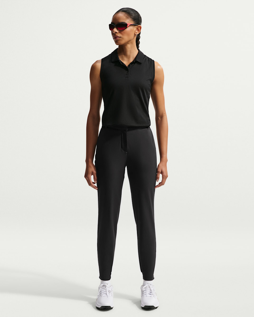Pants de golf Repel de tiro medio slim para mujer Nike Golf Club - Negro/Blanco