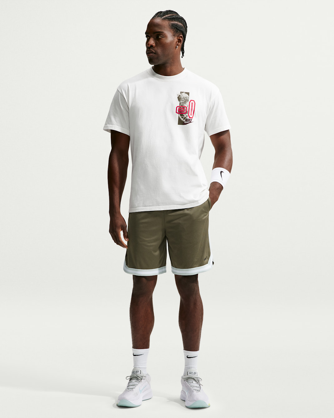 Shorts de básquetbol de 20 cm Dri-FIT para hombre Nike DNA - Oliva medio/Plata claro/Negro