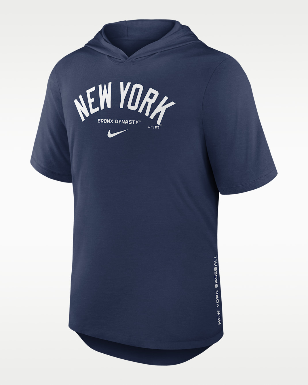 New York Yankees Arched Wordmark Men's Nike Dri-FIT MLB Hooded T-Shirt - Navy