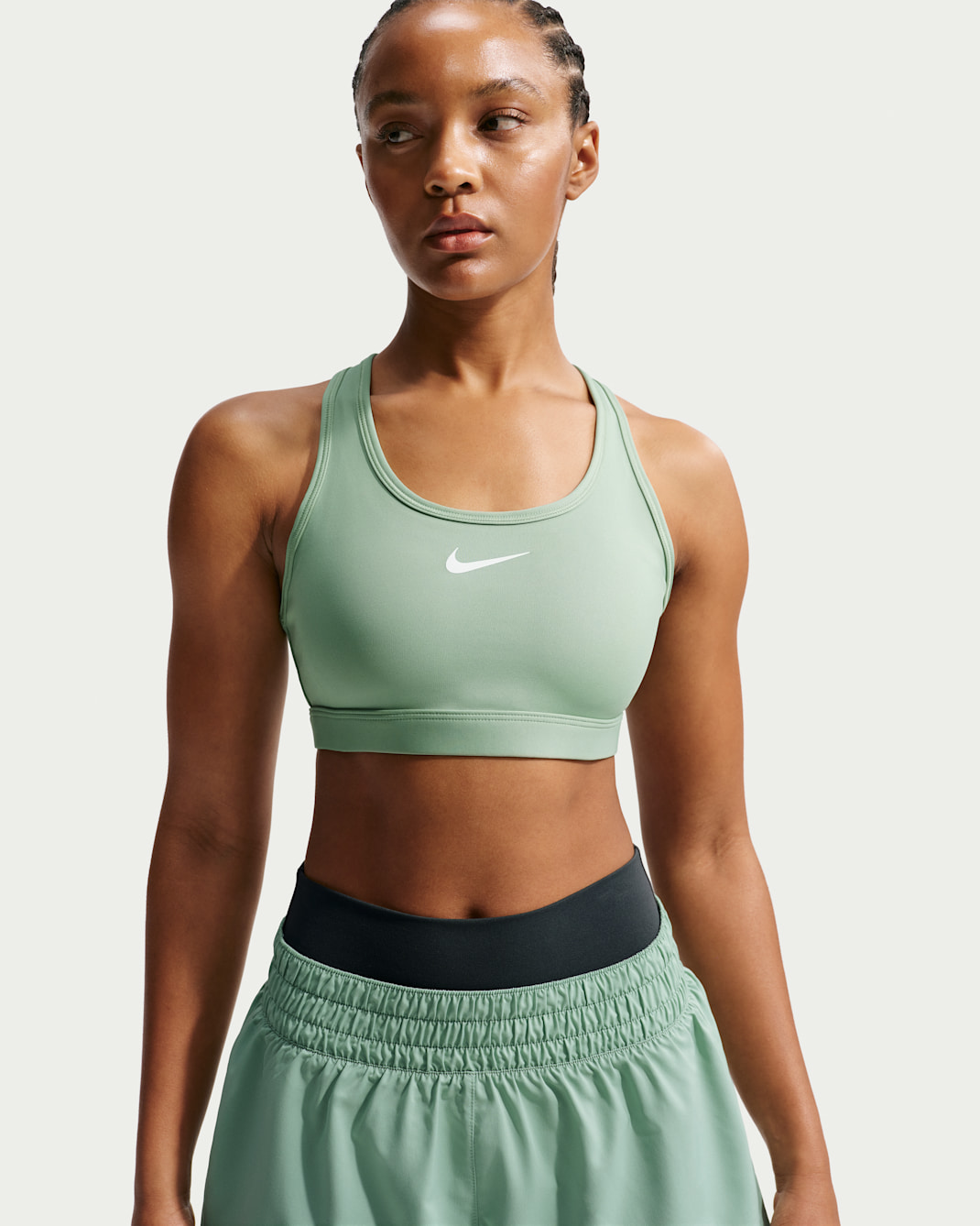 Nike Swoosh Medium-Support Women's Padded Sports Bra - Steam/White