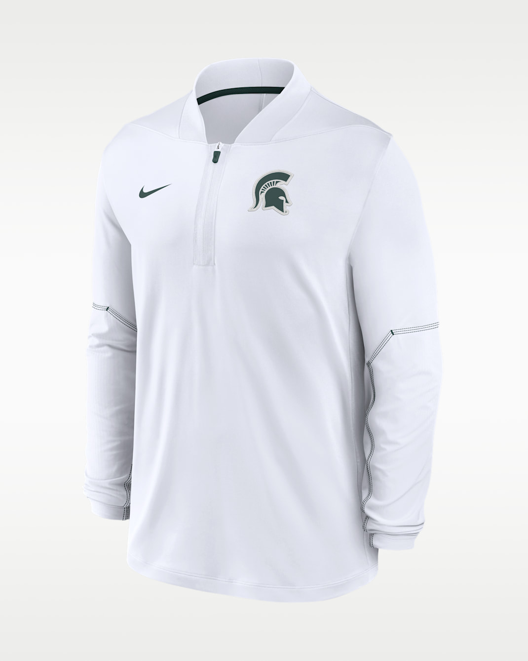 Michigan State Sideline Men's Nike Dri-FIT College 1/2-Zip Top - White/Pro Green