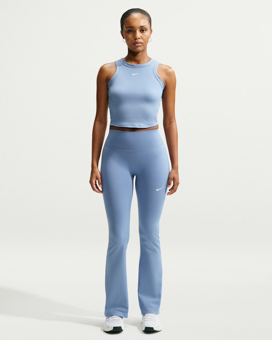 Nike One Women's High-Waisted Flared Leggings - Work Blue/White