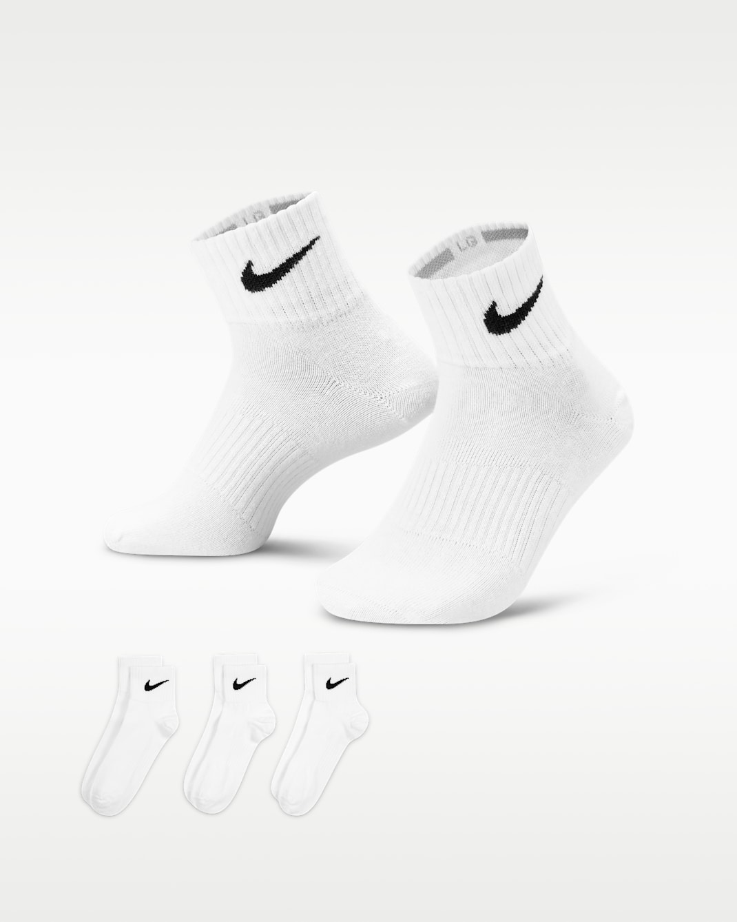 ナイキ パフォーマンス ライトウェイト トレーニング アンクル ソックス (3足) - ホワイト/ブラック