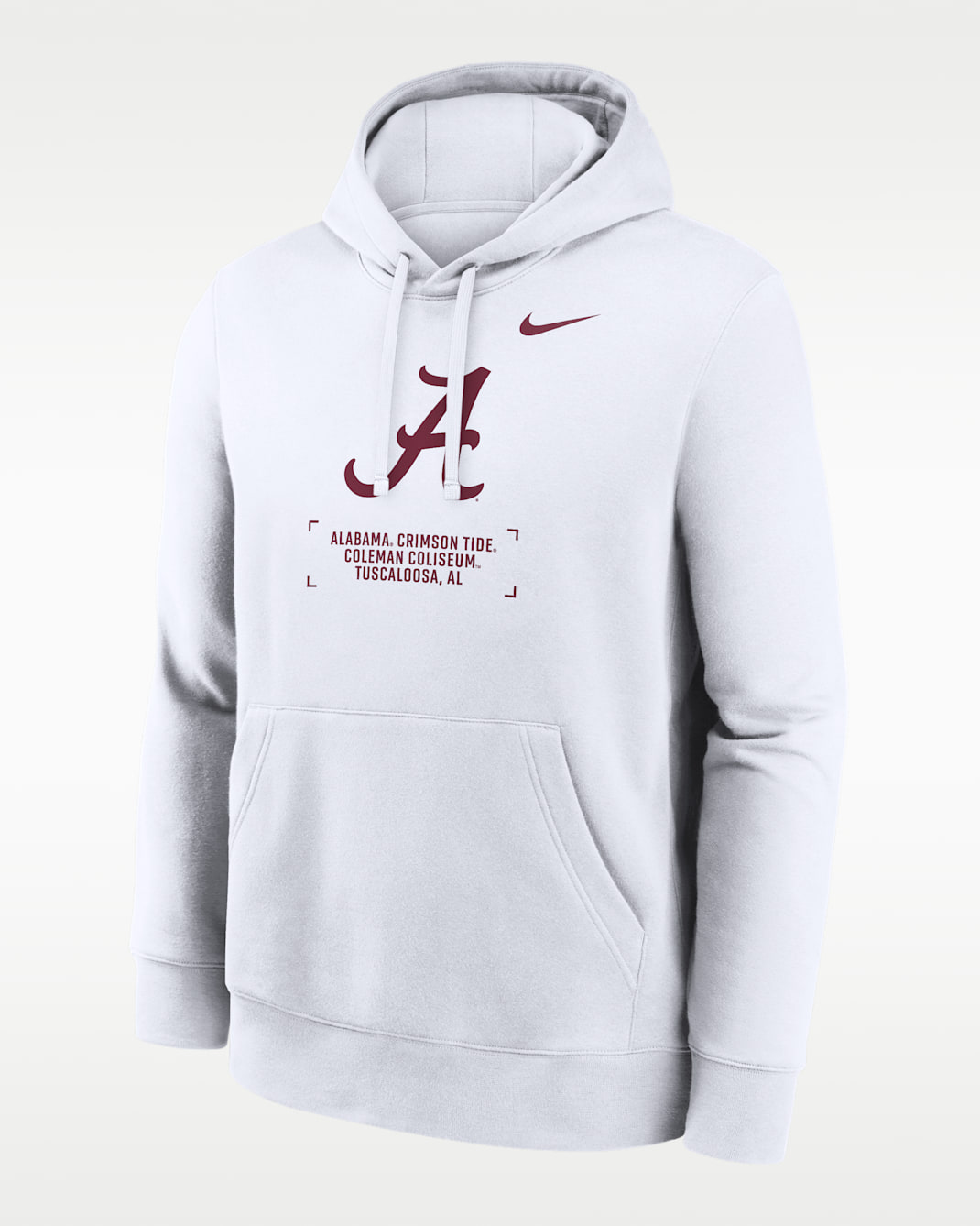 Sudadera con gorro sin cierre universitaria Nike para hombre Alabama Club Basketball 2-Hit - Blanco