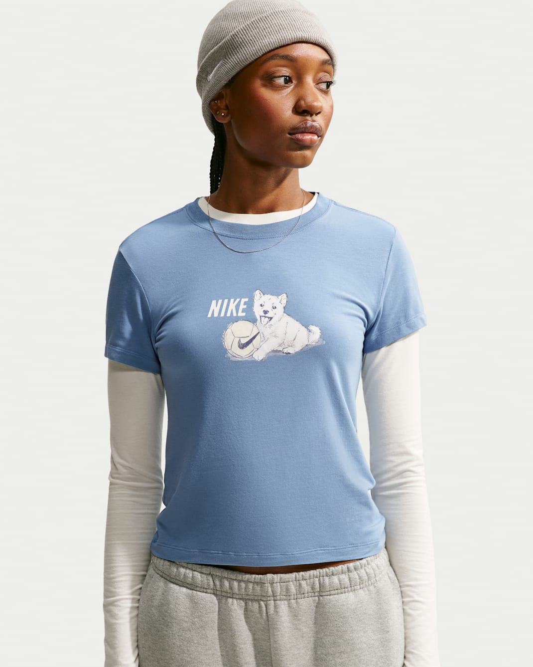 Playera para mujer Nike Sportswear Chill Knit - Azul de trabajo