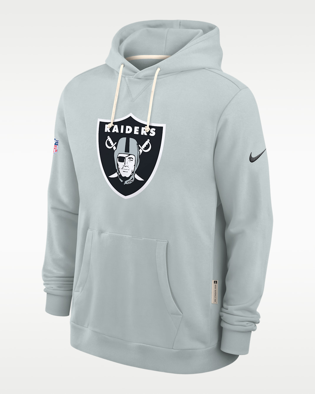 Las Vegas Raiders Initial Home Sideline Men's Nike Dri-FIT NFL Pullover Hoodie - Silver