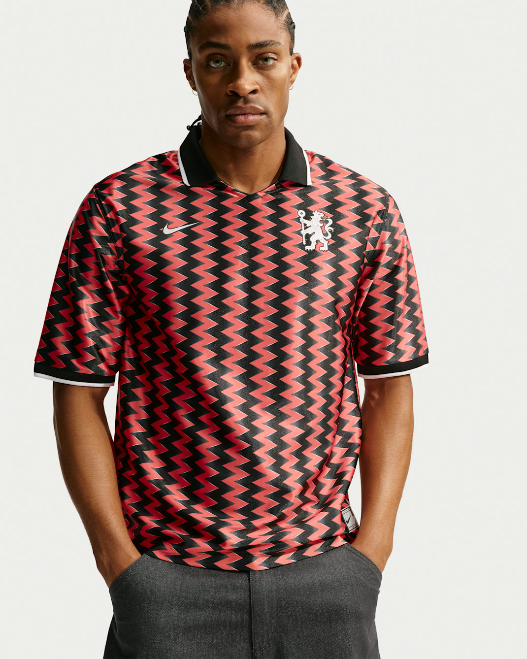 Chelsea FC Energy Home Men's Nike Dri-FIT Soccer Jersey - Black/Hyper Orange/White