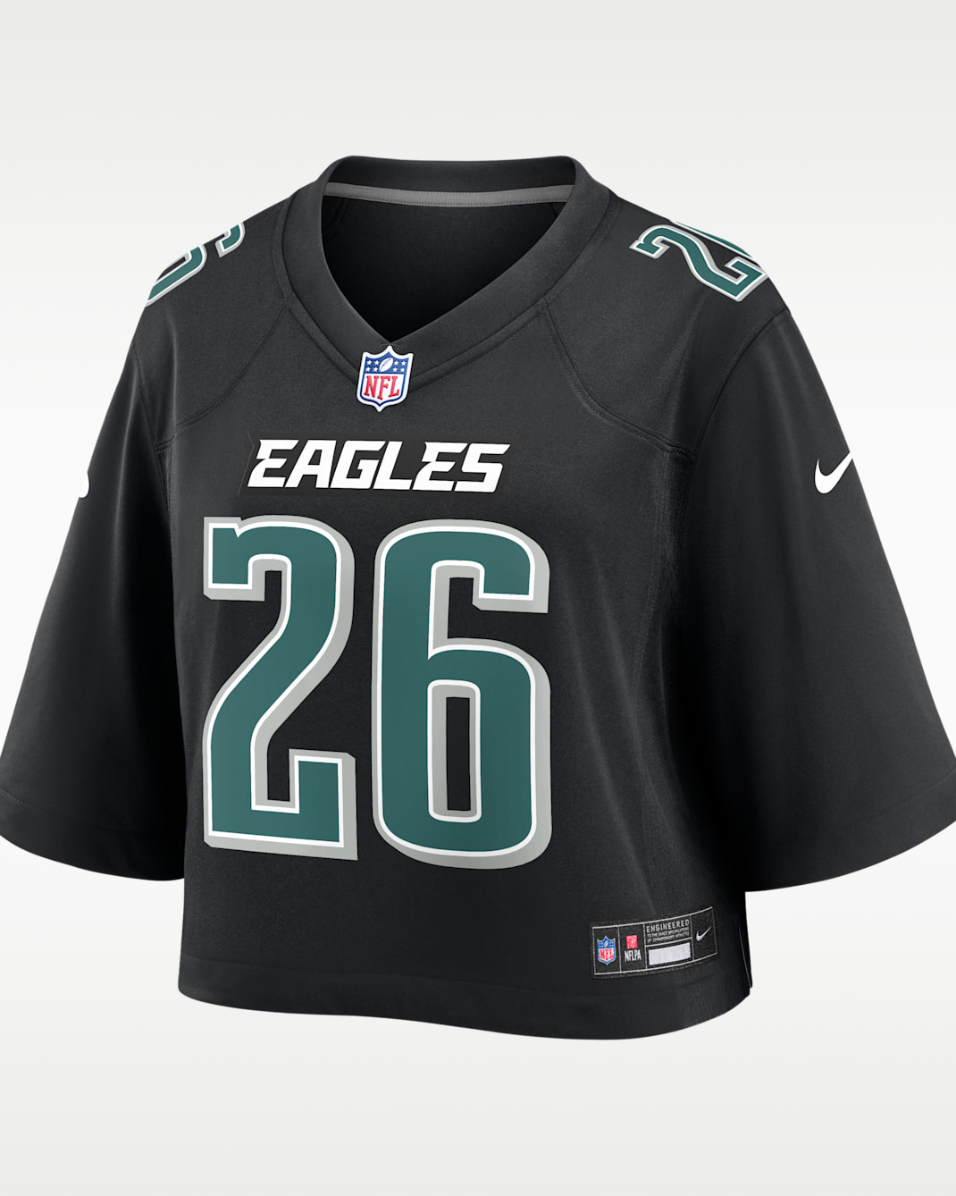 Saquon Barkley Philadelphia Eagles Women's Nike NFL Cropped Tundra Game Jersey - Black