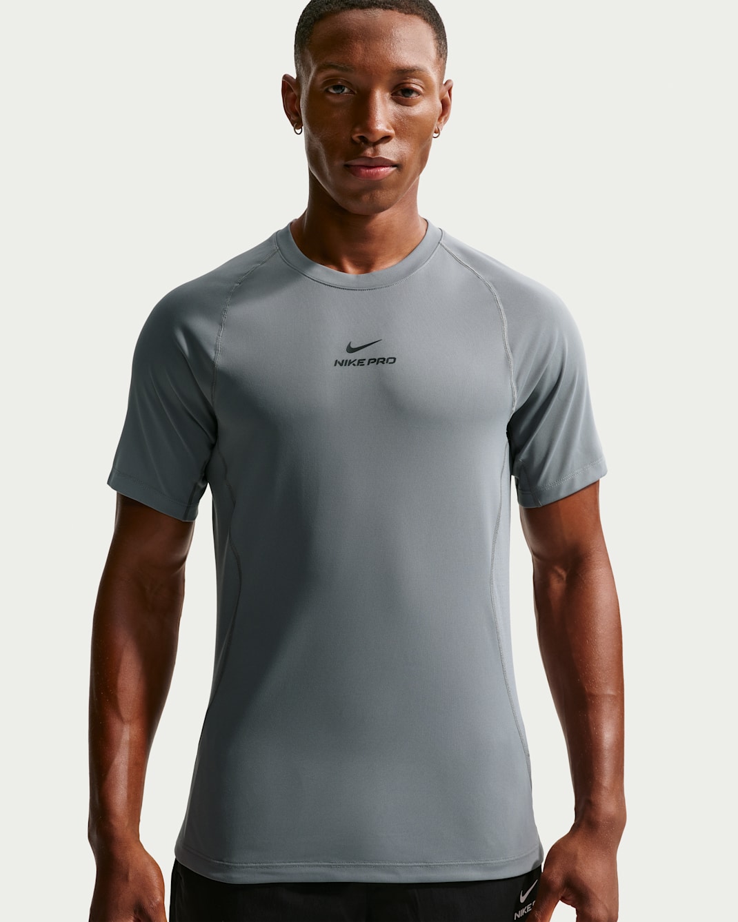 Camisola de manga curta Dri-FIT Nike Pro Training para homem - Cinzento Smoke/Preto