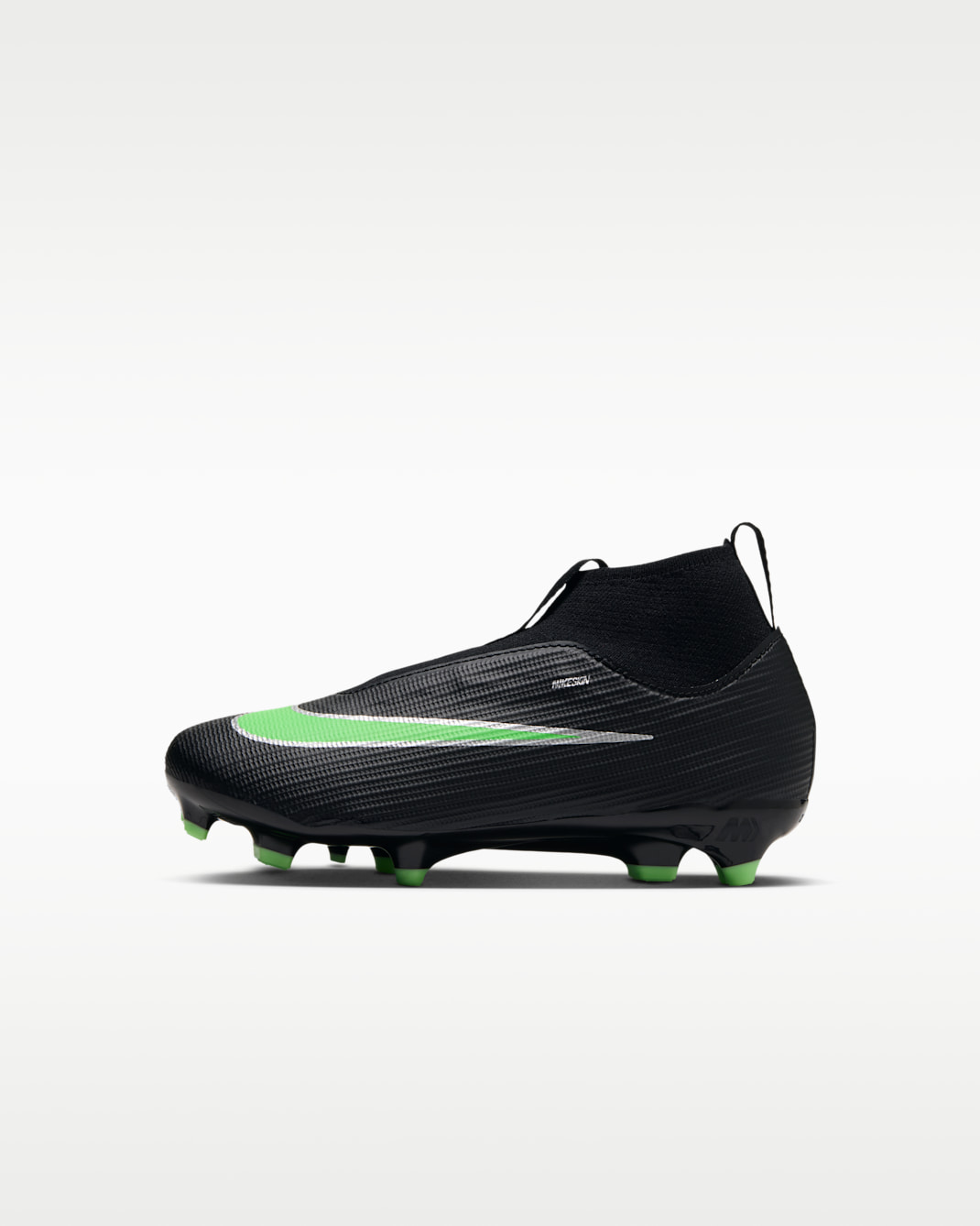 Nike Jr. Mercurial Superfly 11 Academy Little Kids' Multi-Ground High-Top Soccer Cleats - Black/Black/Illusion Green