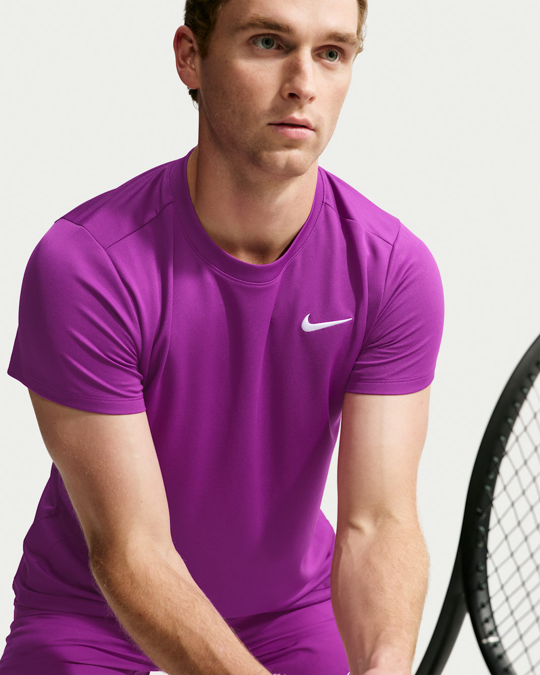 NikeCourt Victory Men's Dri-FIT Tennis Top - Bold Berry/White