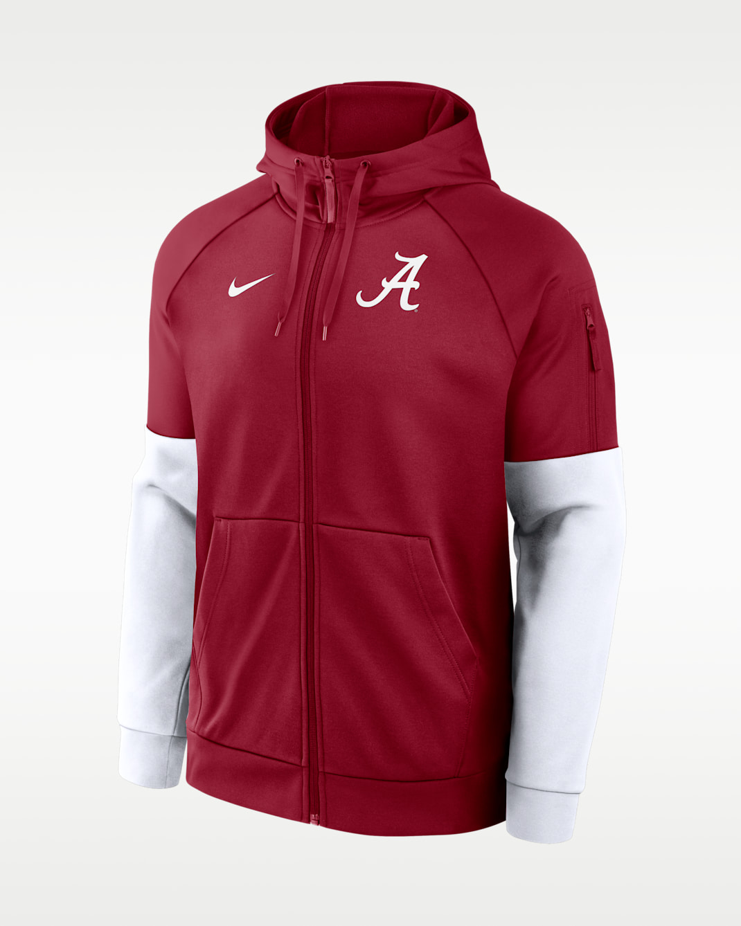 Alabama Primetime Men's Nike Therma-FIT College Full-Zip Hoodie - Team Crimson/White
