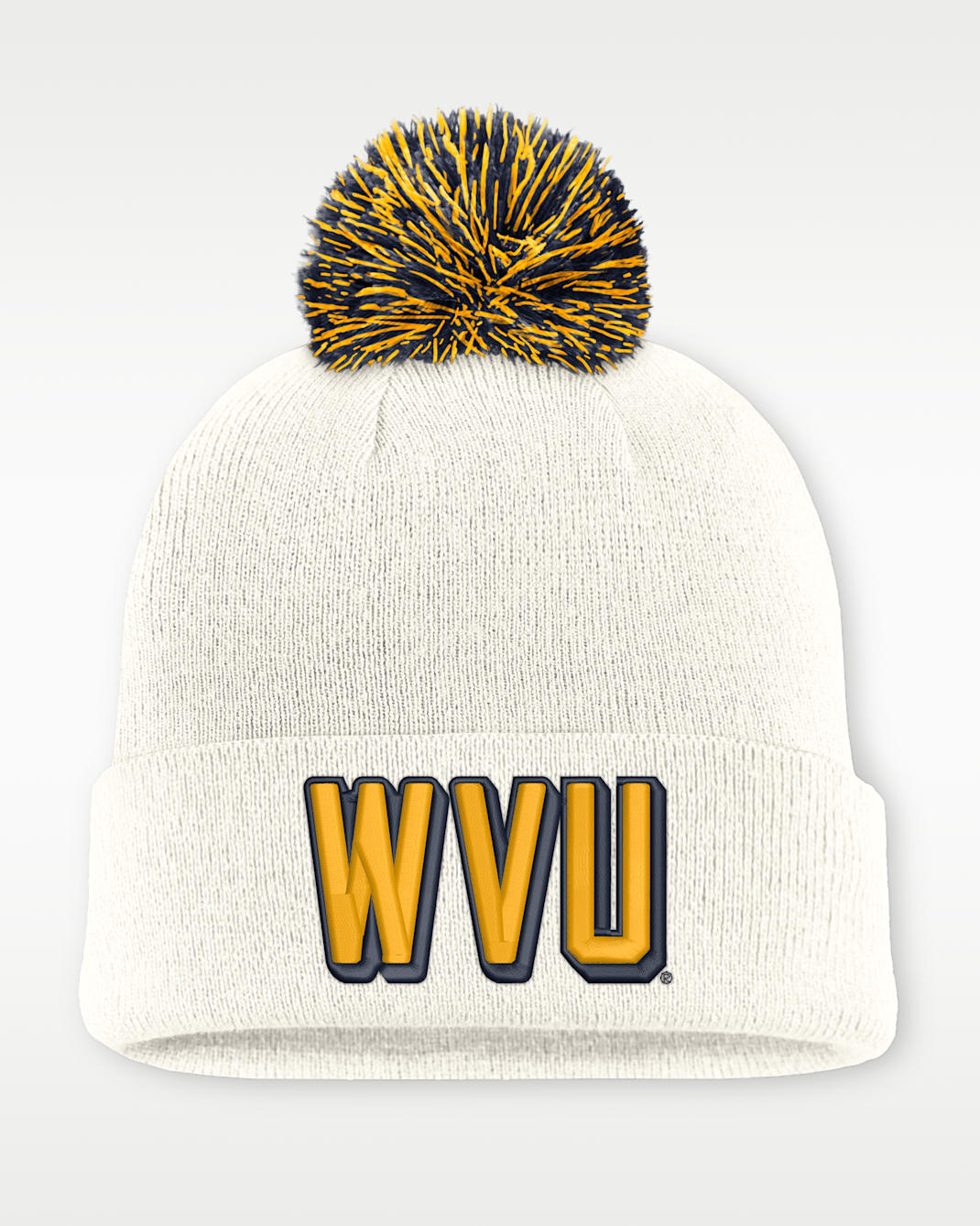 West Virginia Peak Men's Nike College Cuffed Beanie - White