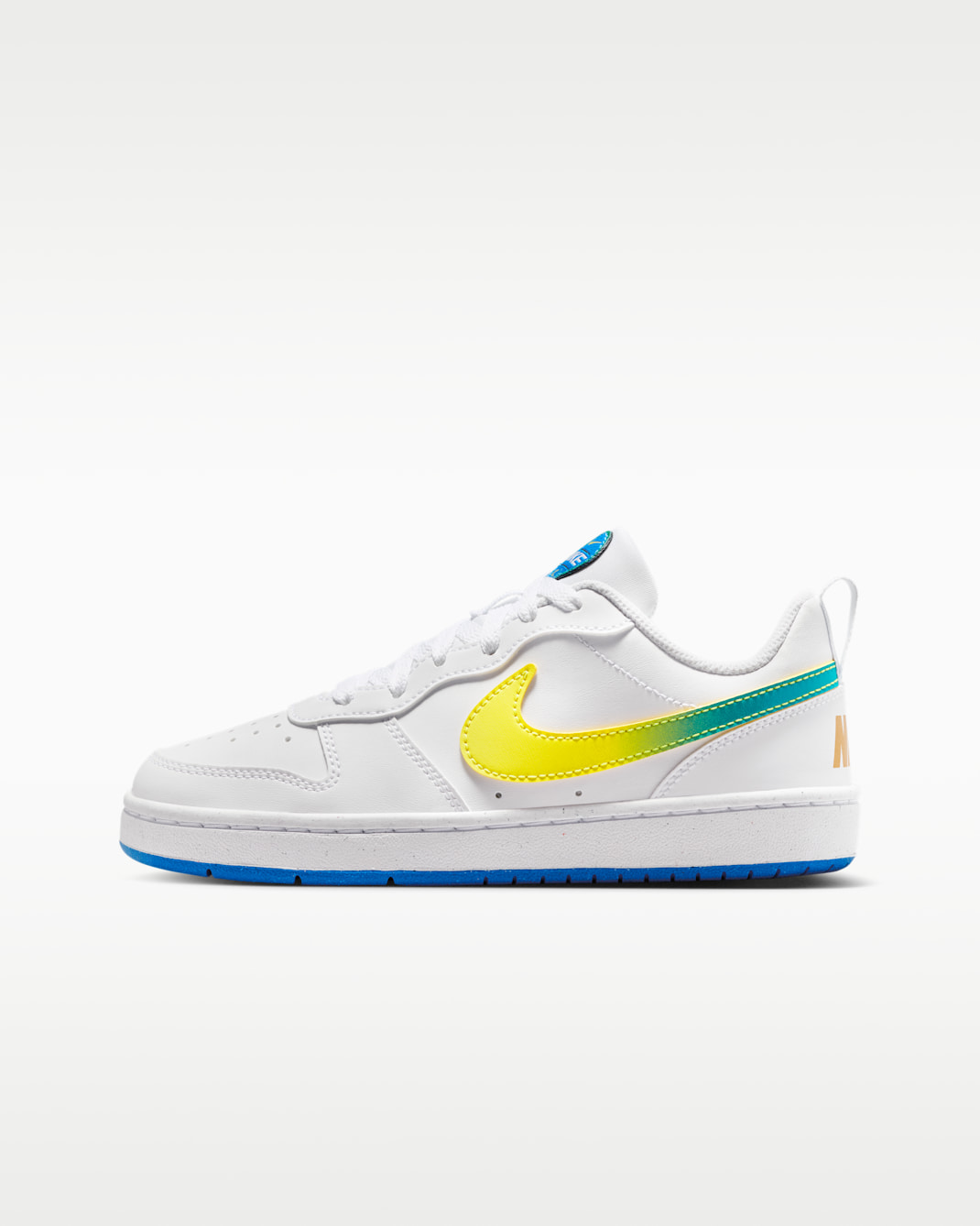 Nike Court Borough Low Older Kids' Shoes - White/Soar/Sonic Yellow