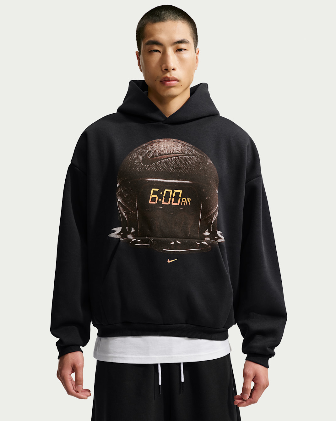 Nike Standard Issue Men's Brushed Pullover Basketball Hoodie - Black/Topaz Gold