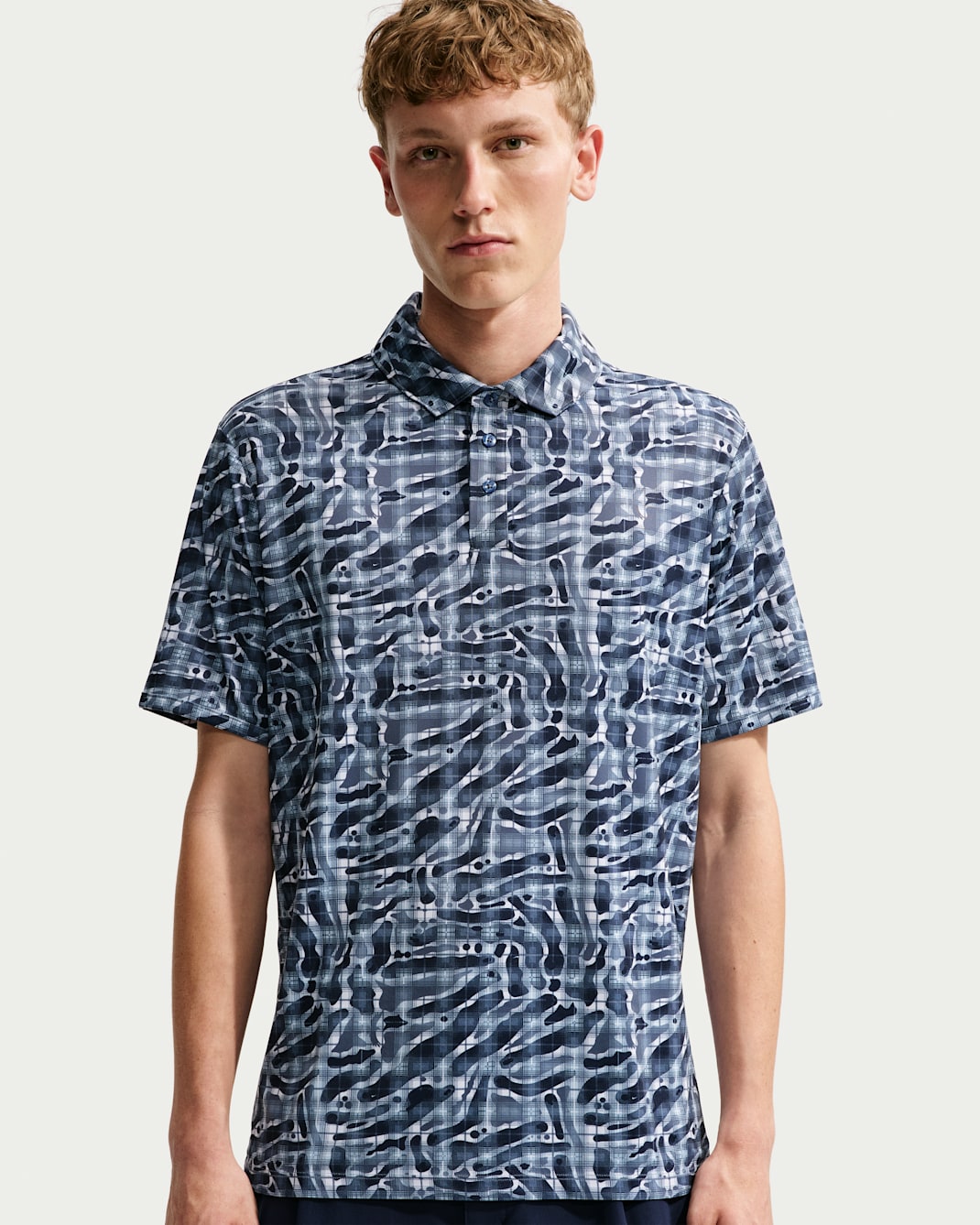Polo da golf con stampa camo tartan Dri-FIT Nike Par – Uomo - Diffused Blue