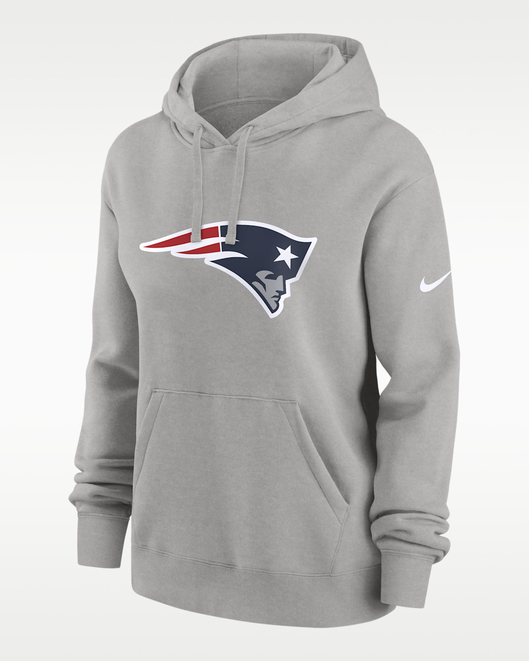 New England Patriots Club Women's Nike NFL Pullover Hoodie - Grey Heather