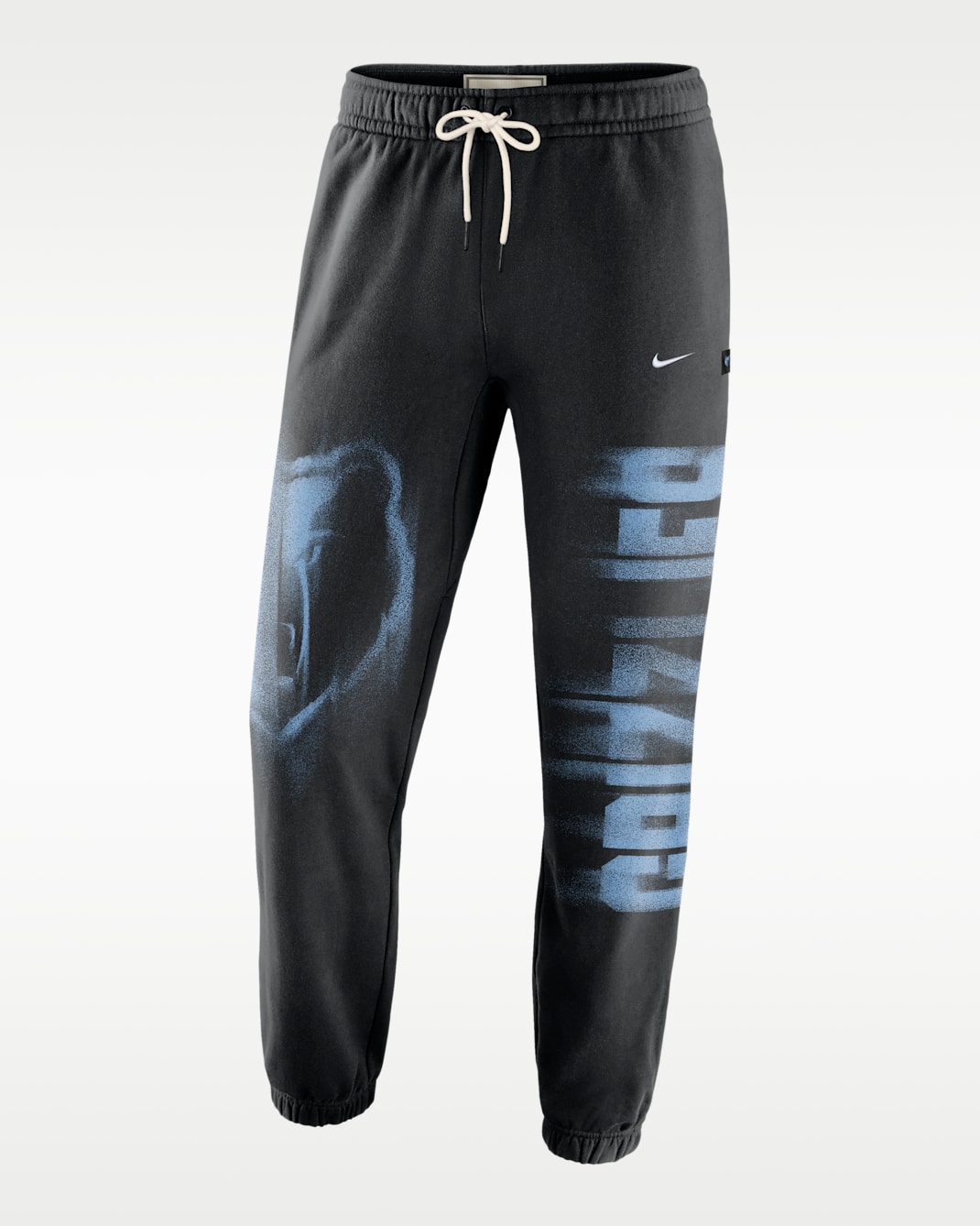 Pants de básquetbol de tejido Fleece Therma-FIT para hombre Memphis Grizzlies Standard Issue - Negro/Blanco